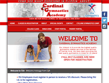 Tablet Screenshot of cardinalgymnasticsacademy.com